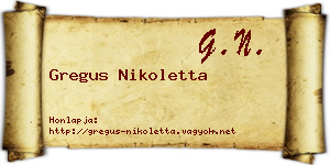 Gregus Nikoletta névjegykártya