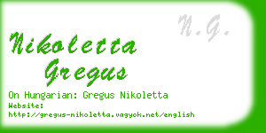 nikoletta gregus business card